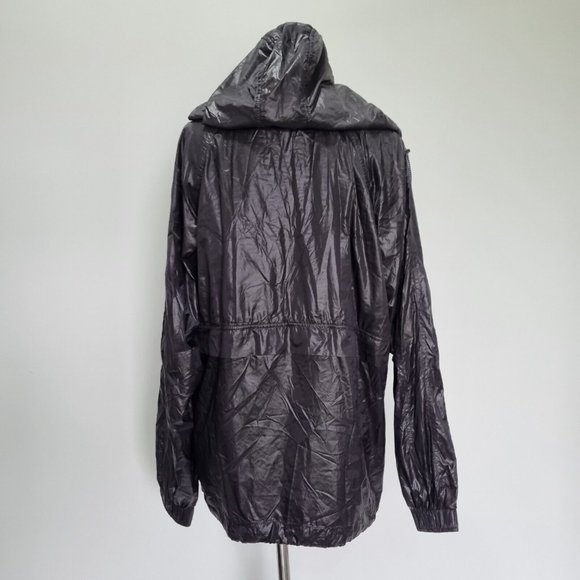 Country Road Active Black Half Zip Hooded Oversize Windbreaker Jacket Size XS - Picture 3 of 6